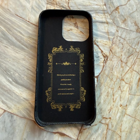 Coach Signature Canvas iPhone 14 Pro Max Case Black Gold Logo Emblem - Picture 3 of 9